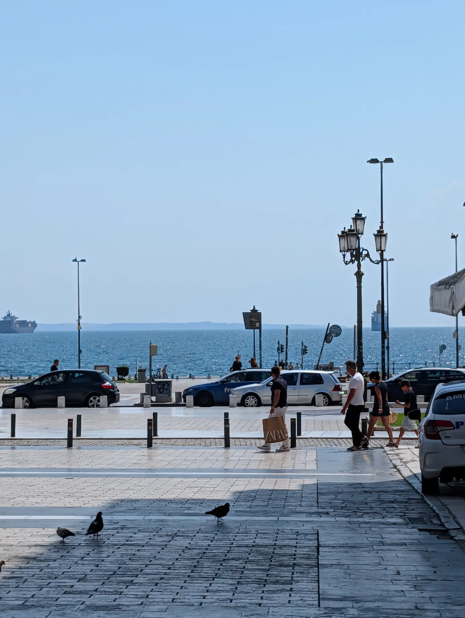 The Thessaloniki waterfront looking out across the Thermaic Gulf